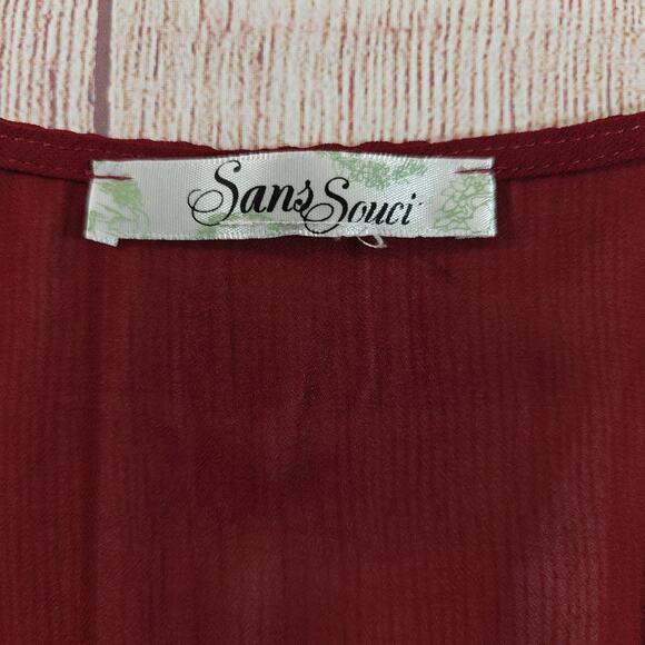 Sans Souci dark red hi-low flowy dress - Picture 8 of 9